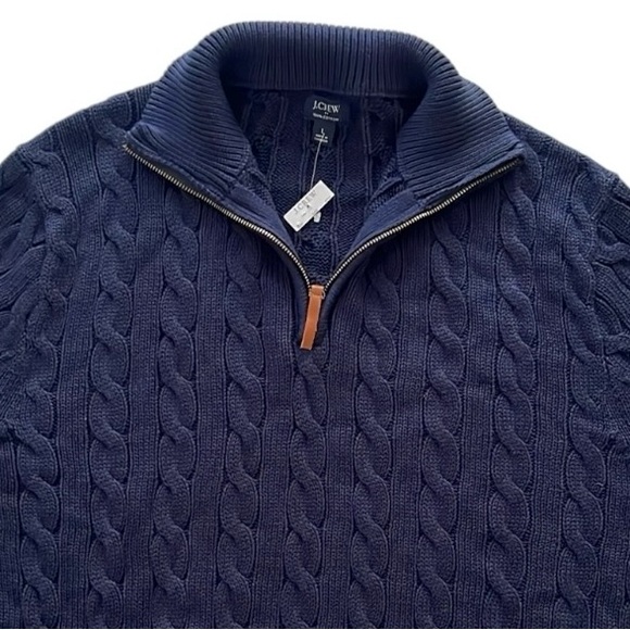J. Crew Cotton Cable Half-Zip Sweater - Picture 9 of 15